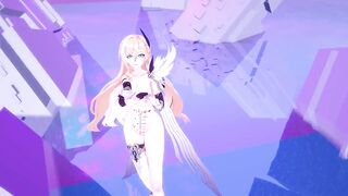 Durandal Honkai Impact 3rd Nude Dancing Hentai Thumbs Up Blonde Girl Big Boobs MMD 3D