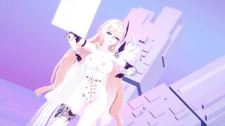 Durandal Honkai Impact 3rd Nude Dancing Hentai Thumbs Up Blonde Girl Big Boobs MMD 3D