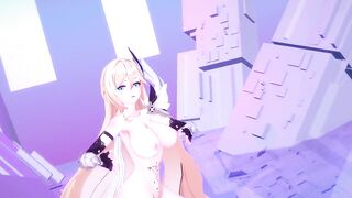 Durandal Honkai Impact 3rd Nude Dancing Hentai Thumbs Up Blonde Girl Big Boobs MMD 3D