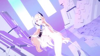 Durandal Honkai Impact 3rd Nude Dancing Hentai Thumbs Up Blonde Girl Big Boobs MMD 3D