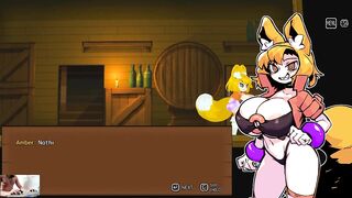 Amber's Breeding Quest - foxgirl touching herself and cumming during adventure
