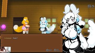 Amber's Breeding Quest - foxgirl touching herself and cumming during adventure