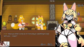 Amber's Breeding Quest - foxgirl touching herself and cumming during adventure