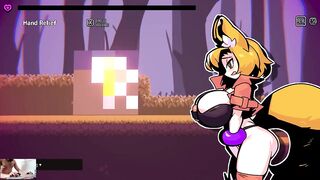 Amber's Breeding Quest - foxgirl touching herself and cumming during adventure