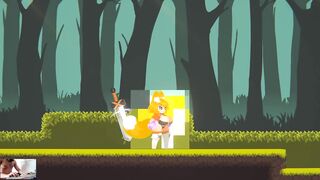 Amber's Breeding Quest - foxgirl touching herself and cumming during adventure