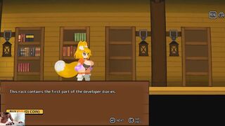 Amber's Breeding Quest - foxgirl touching herself and cumming during adventure