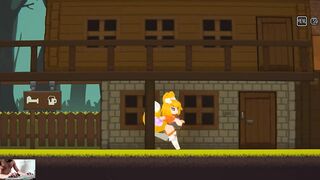 Amber's Breeding Quest - foxgirl touching herself and cumming during adventure