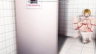 Restroom Playtime (Yuri Bondage Sex) - 3D MMD