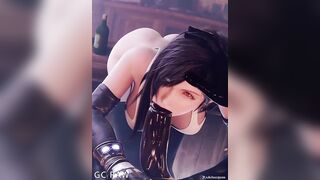 Tifa Lockhart oral creampie & Footjob (GC RAW) [Final Fantasy]