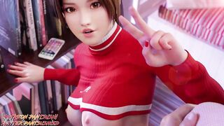 3d hentai japanese girl fucking and squirting cum out of her pussy