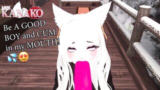 CATGIRL gives SLOPPY BJ for a very GOOD BOY!!! WEARING HOODIE BJ!!!!