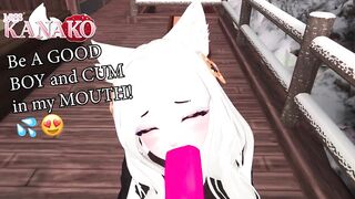 CATGIRL gives SLOPPY BJ for a very GOOD BOY!!! WEARING HOODIE BJ!!!!