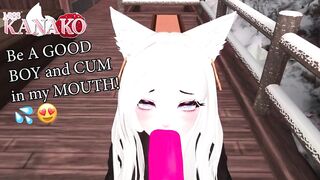CATGIRL gives SLOPPY BJ for a very GOOD BOY!!! WEARING HOODIE BJ!!!!