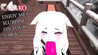 CATGIRL gives SLOPPY BJ for a very GOOD BOY!!! WEARING HOODIE BJ!!!!