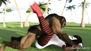 Mavis Dracula Fucked Hard by Monster on Public golf course