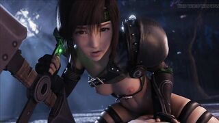 Yuffie and kisaragi ( final fantasy ) have a blowjob and fuck