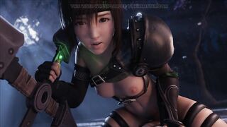 Yuffie and kisaragi ( final fantasy ) have a blowjob and fuck