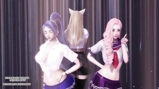 [MMD] Girl's Generation - Gee Ahri Seraphine Kaisa Hot Kpop Dance League of Legends KDA Hentai