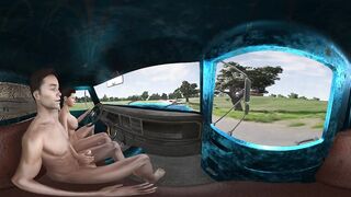 VR Edition: High Speed Handjob While Driving Naked into Town