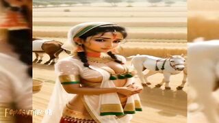 Indian village sexy girl's Ai stable transformation