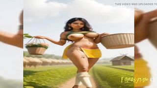 Indian village sexy girl's Ai stable transformation