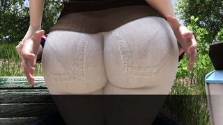 Touch hot ass milf in the garden