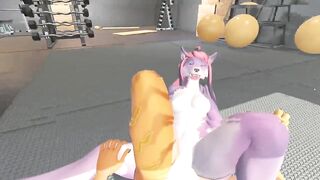 Heat anthro Furry girls lesbian tribbing pose scissoring