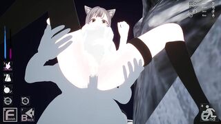 Sakura Segment [v1.0] girl with cat ears and black stockings meeting on the bridge