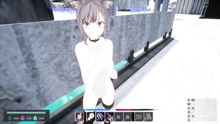 Sakura Segment [v1.0] girl with cat ears and black stockings meeting on the bridge