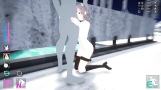 Sakura Segment [v1.0] girl with cat ears and black stockings meeting on the bridge