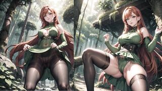 Redhead in Forest | Hentai Porn Compilation
