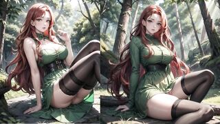 Redhead in Forest | Hentai Porn Compilation