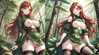 Redhead in Forest | Hentai Porn Compilation