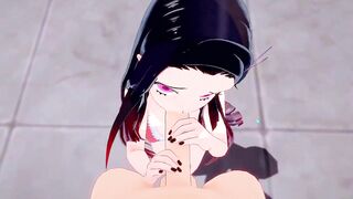 Nezuko Kamado cojiendo en la alberca en bikini
