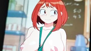 Jizz Tribute - Milk to Uraraka Ochaco from Hero Academia