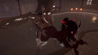[VRChat] Taking Devil doggy style in the pool - Pool fun Part 2