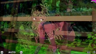 Girl Stuck in Fence gets creampied by her Friend