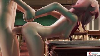 Genshin Impact Yae Miko Loves getting her ass fucked and creampied at a school Uncensured 60 FPS