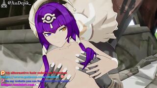 Candace Genshin Impact Sex with Hilichurls Hentai Outside Camp Big Boobs Cumshot MMD 3D Purple Hair