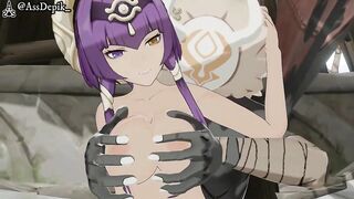 Candace Genshin Impact Sex with Hilichurls Hentai Outside Camp Big Boobs Cumshot MMD 3D Purple Hair