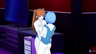 Rei and Asuka - Lesbian Love (Uncensored)