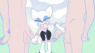 Rouge The Baddy Bat Try 2 Human Long Cocks! Rule34