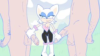 Rouge The Baddy Bat Try 2 Human Long Cocks! Rule34