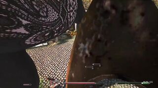 Giantess rampages the city - Skyrim GTS