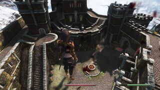Giantess rampages the city - Skyrim GTS