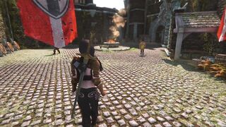 Giantess rampages the city - Skyrim GTS