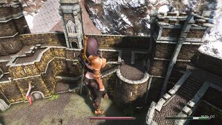 Giantess rampages the city - Skyrim GTS