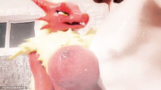 Blaziken takes care of you in the shower