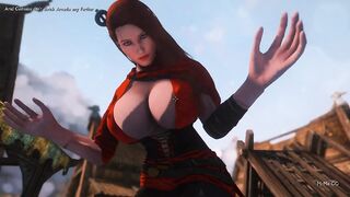 Cute redhead grows during hugs - Skyrim GTS