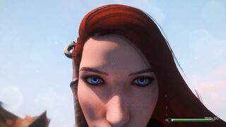 Cute redhead grows during hugs - Skyrim GTS